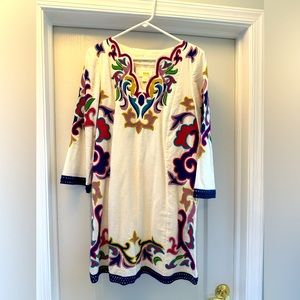 Anthropology Shift Dress with Embroidery